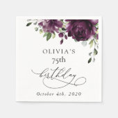 Serviette En Papier Purple Flowers, Plum Flowers, Boho, Birthday (Devant)