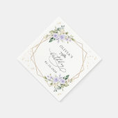 Serviette En Papier Purple Flowers, White Flowers, Greenery, Birthday (Coin)