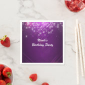 Serviette En Papier Purple Fuchsia Sparkle Glam Dance Club (En situation)