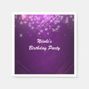 Serviette En Papier Purple Fuchsia Sparkle Glam Dance Club