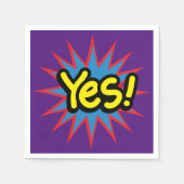 Serviette En Papier Purple Fun Pop Art Oui (Devant)