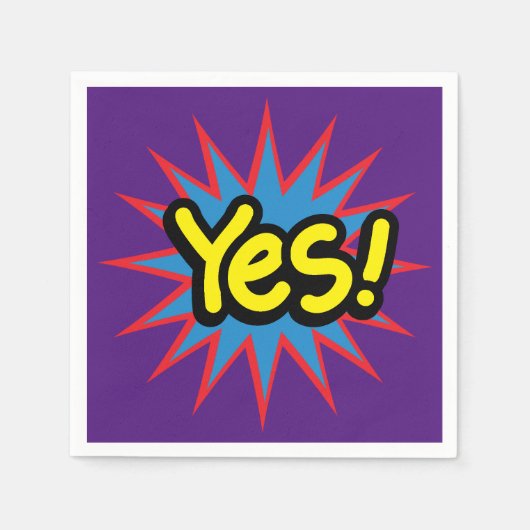 Serviette En Papier Purple Fun Pop Art Oui (Devant)
