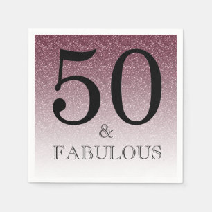 Serviette En Papier Purple Glitter Ombre 50 et 50e anniversaire fabule
