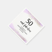 Serviette En Papier Purple Glitter Purple 50th Birthday Party  (Coin)