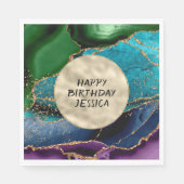 Serviette En Papier Purple Gold Aqua Green Glitz (Devant)