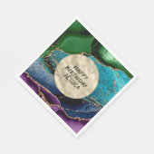 Serviette En Papier Purple Gold Aqua Green Glitz (Coin)