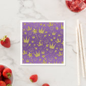 Serviette En Papier Purple & Gold Parties scintillant Girls Princess P (En situation)