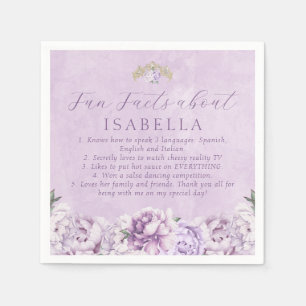 Serviette En Papier Purple Gold Quinceañera Fun Facts Napkins