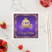 Serviette En Papier Purple Gold Royal Carriage Royal Party Event (En situation)