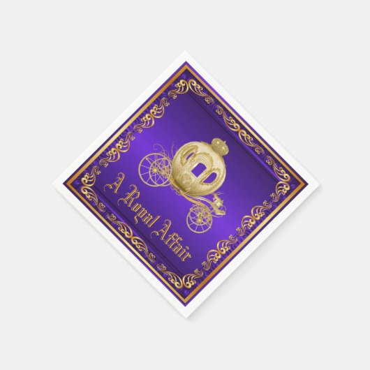 Serviette En Papier Purple Gold Royal Carriage Royal Party Event (Coin)
