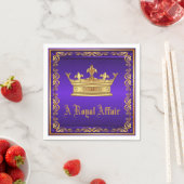 Serviette En Papier Purple Gold Royal Crown Royal Party Event (En situation)