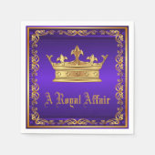 Serviette En Papier Purple Gold Royal Crown Royal Party Event (Devant)