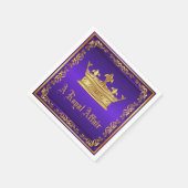 Serviette En Papier Purple Gold Royal Crown Royal Party Event (Coin)