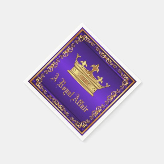 Serviette En Papier Purple Gold Royal Crown Royal Party Event (Coin)