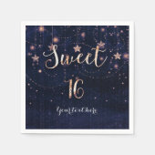 Serviette En Papier Purple & Gold Starry Celestial Sweet 16 Party (Devant)