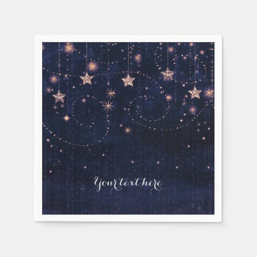 Serviette En Papier Purple & Gold Starry Celestial Whimsical Party (Devant)
