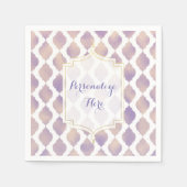 Serviette En Papier Purple Gold & White Marocain Mariage moderne (Devant)