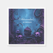 Serviette En Papier Purple gothique Éffrayant UN Anniversaire (Devant)