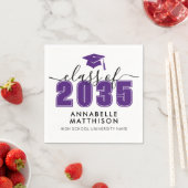 Serviette En Papier Purple Graduation (En situation)