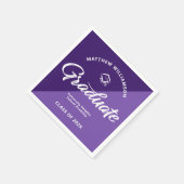 Serviette En Papier Purple Graduation Bold Retro Script Cap Icon Retro (Coin)