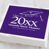 Serviette En Papier Purple Graduation Cap Class of 20XX Name