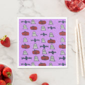 Serviette En Papier Purple Halloween Fun Print (En situation)