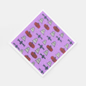 Serviette En Papier Purple Halloween Fun Print (Coin)