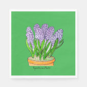 Serviette En Papier Purple Hyacinths a in Planter (Devant)