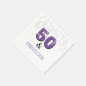 Serviette En Papier Purple Joyeux 50ème anniversaire fête (Coin)