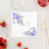 Serviette En Papier Purple Lavender Floral Botanical All-In-One Foil W (En situation)