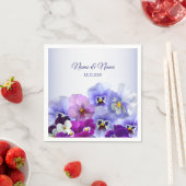 Serviette En Papier Purple Lilac Pansy Floral Rustic Wedding Party (En situation)