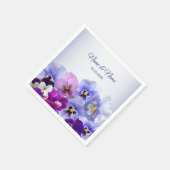 Serviette En Papier Purple Lilac Pansy Floral Rustic Wedding Party (Coin)