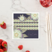 Serviette En Papier Purple Mauve Turquoise Et Or (En situation)