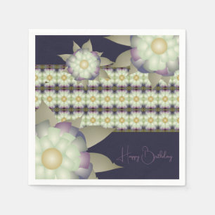 Serviette En Papier Purple Mauve Turquoise Et Or