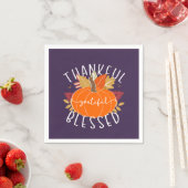 Serviette En Papier Purple Merci Grateful Blessé Thanksgiving Chute (En situation)