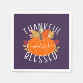 Serviette En Papier Purple Merci Grateful Blessé Thanksgiving Chute (Devant)
