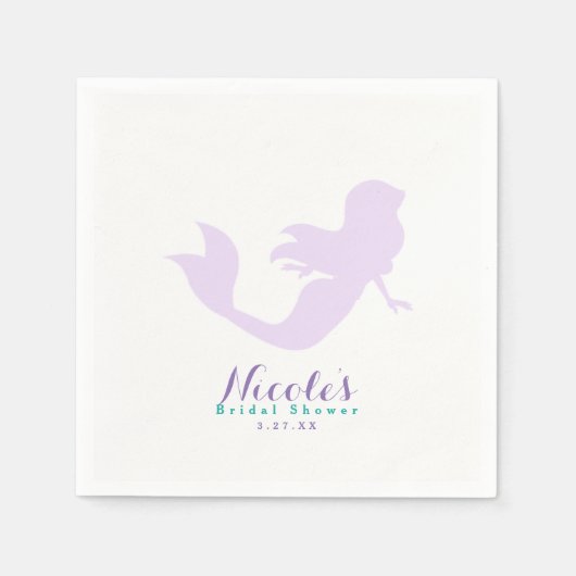 Serviette En Papier Purple Mermaid Beach Bling Anniversaire fête Perso (Devant)