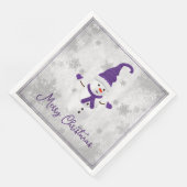 Serviette En Papier Purple mou Snowman Papier de vacances Napkin (Coin)