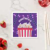 Serviette En Papier Purple Movie Night Popcorn Box Anniversaire de enf (En situation)