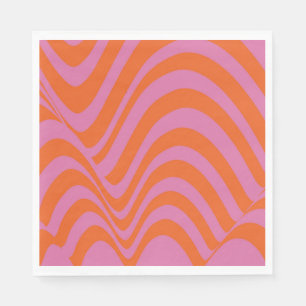 Serviette En Papier Purple Orange Retro Liquide Super Motif de bande