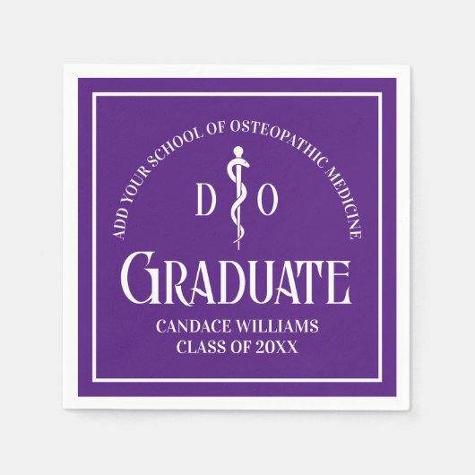 Serviette En Papier Purple Ostéopathie Médicale de l'école fête de gra (Devant)
