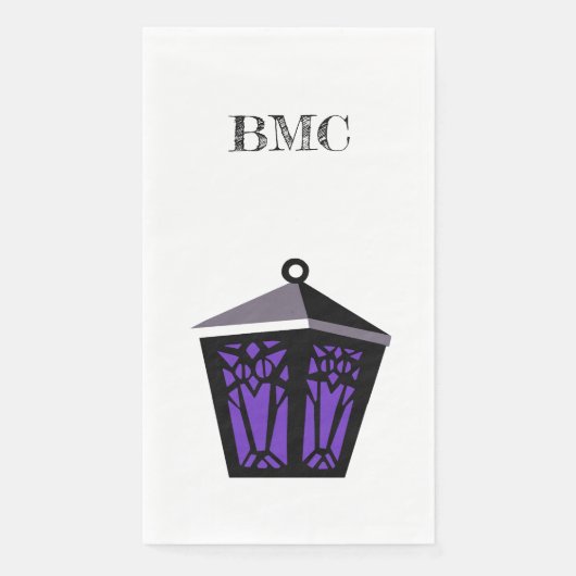 Serviette En Papier Purple Owl Lantern Napkins (Devant)