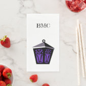 Serviette En Papier Purple Owl Lantern Napkins (En situation)