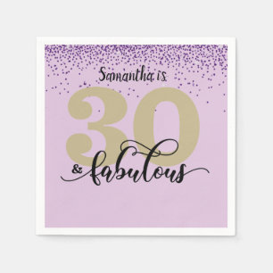 Serviette En Papier Purple Parties scintillant 30 et Fabuleux fête d'a