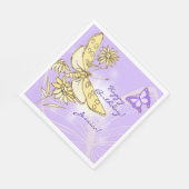 Serviette En Papier Purple Peach Butterfly  (Coin)