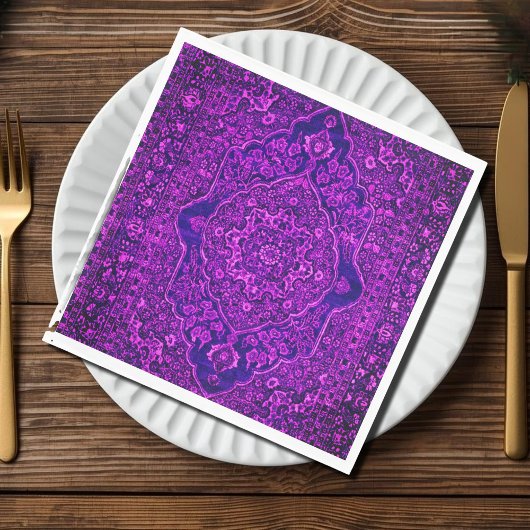 Serviette En Papier Purple Persian carpet  look - Tabris