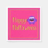 Serviette En Papier Purple Petit Monstre Halloween Enfants Amusants (Devant)