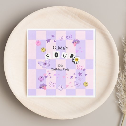 Serviette En Papier Purple Pop Music Entre Ado Invitation Anniversaire