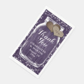 Serviette En Papier Purple Rustique Bois Mason Jar Mariage Merci (Coin)