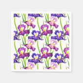 Serviette En Papier Purple Rustique Pré Iris Fleurs Aquarelle (Devant)
